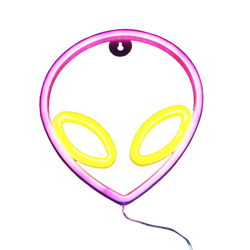 Led Neon Alien Shape - Pink & Yellow - إضاءة